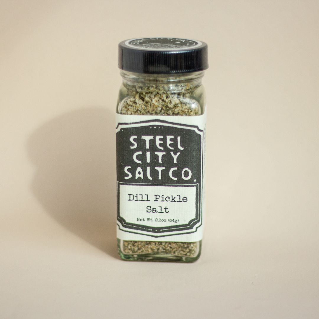 Dill Pickle Salt (Large Bottle) - Steel City Salt - Box Builder Item - KINSHIP GIFT - Dill pickle salt, housewarming, LDT:GW:RESTRICT, Men, Pickle, pittsburgh food & drink, popcorn gift box, popcorn seasoning, seasoning, Steel City Salt - Pittsburgh - gift - boxes - gift - baskets - corporate - gifts - holiday - gifts
