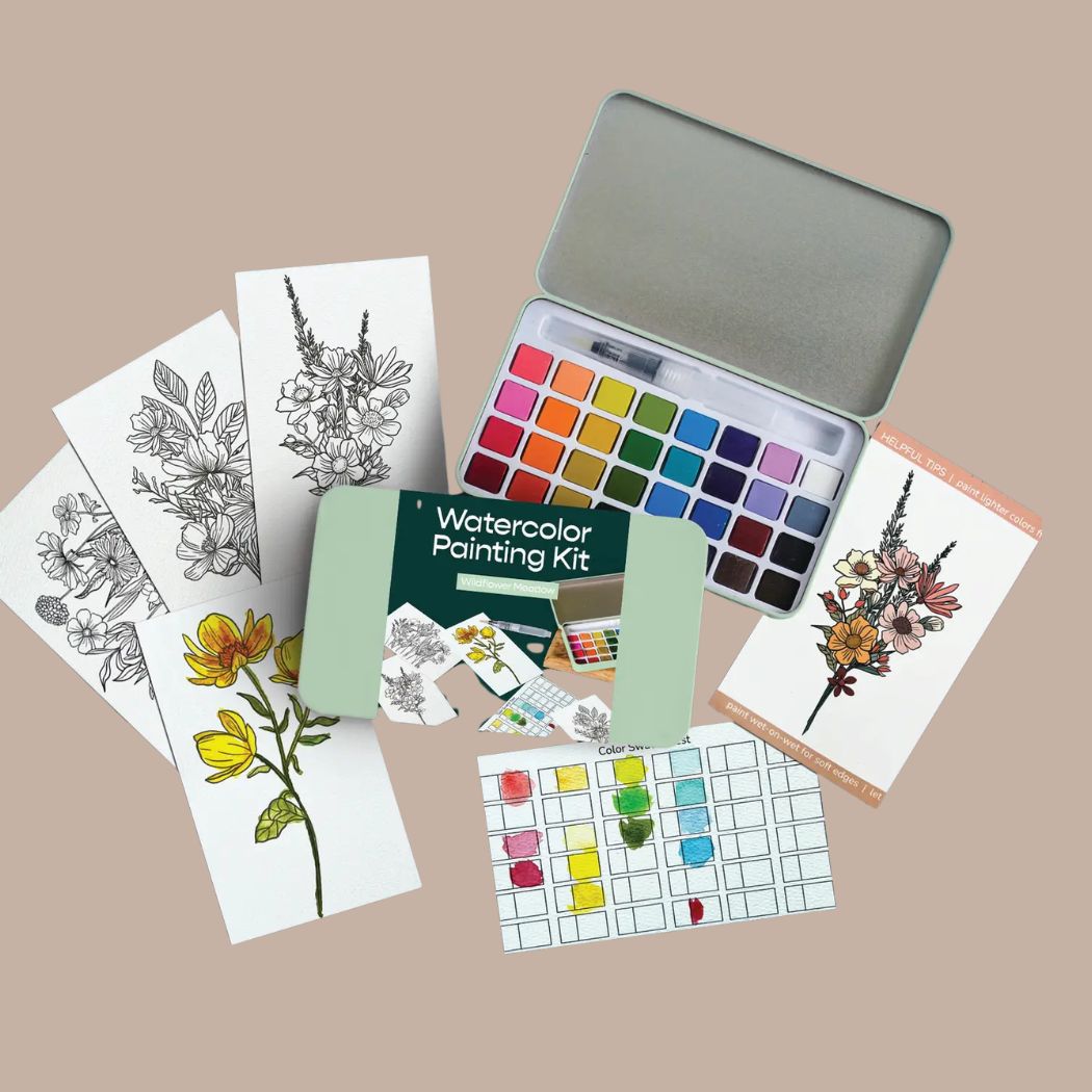 Wildflower Meadow Watercolor Painting Kit - KINSHIP GIFT