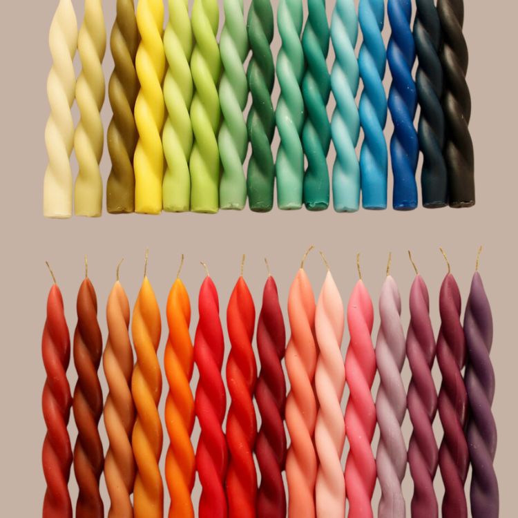 Colorful Twisted Taper Candles (Set of 2)