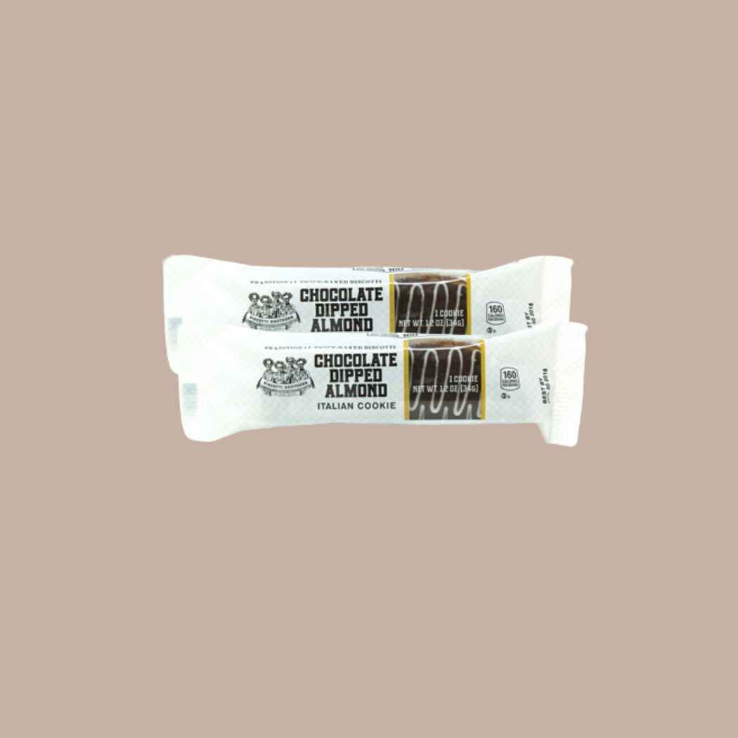 Chocolate Dipped Almond Biscotti Individually Wrapped (Set of 2)