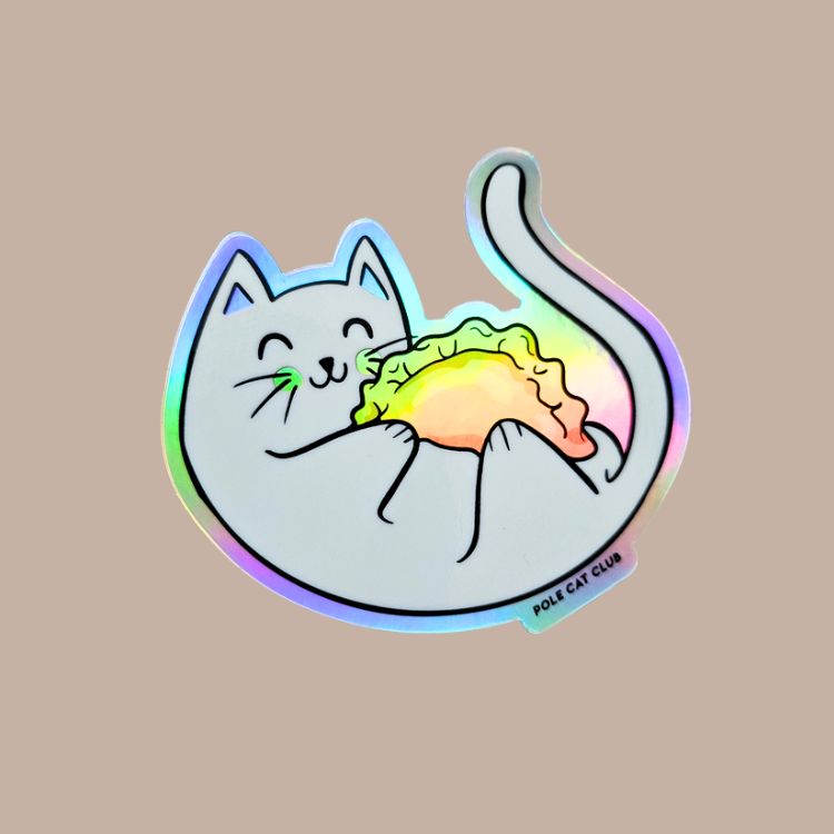 Cat Pierogi Holographic Sticker