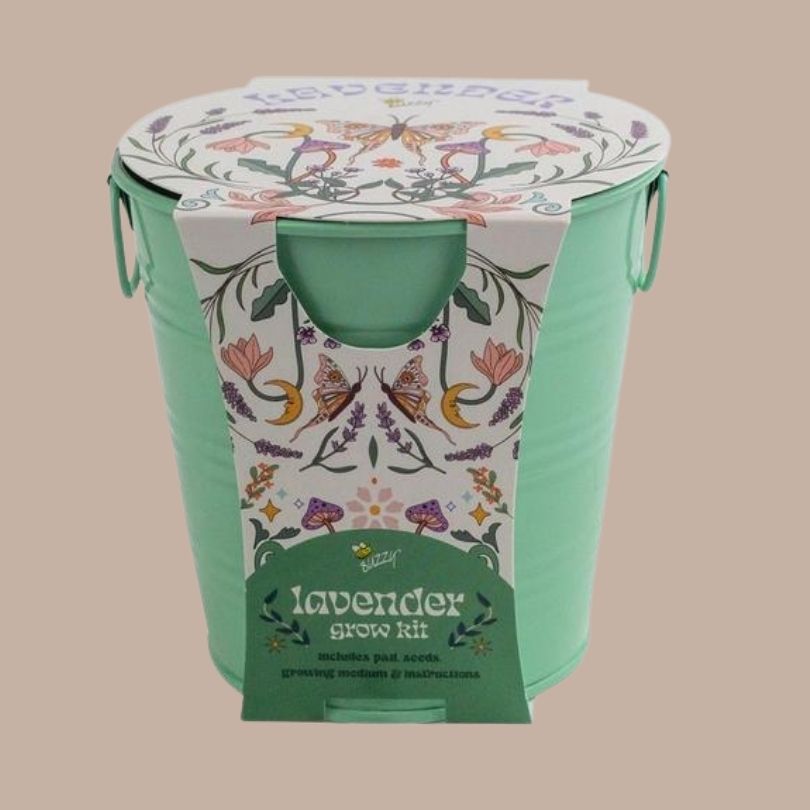 Lavender Painted Flower Grow Pail - Buzzy - Box Builder Item - KINSHIP GIFT - Buzzy, housewarming, LDT:GW:RESTRICT, Mother's Day, spring, Sympathy - Pittsburgh - gift - boxes - gift - baskets - corporate - gifts - holiday - gifts