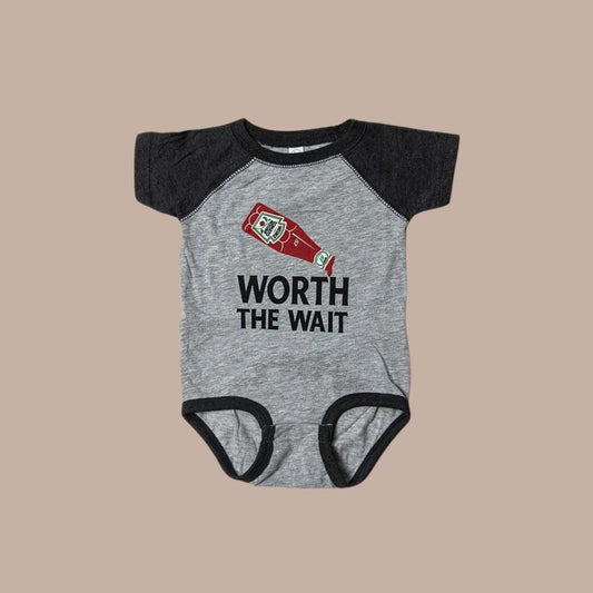 "Worth the Wait" Heinz Baby Onesie - Heinz History Center - Box Builder Item - KINSHIP GIFT - Babies/Kids, Heinz History Center, LDT:GW:RESTRICT - Pittsburgh - gift - boxes - gift - baskets - corporate - gifts - holiday - gifts