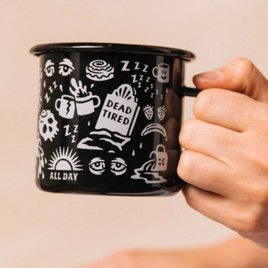 Dead Tired Enamel Coffee Mug