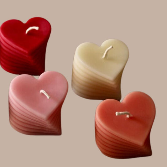 Stacked Hearts Candle (Undyed/White) - Wicksburgh - Box Builder Item - KINSHIP GIFT - Bride, brides gift, bridesmaid, Desk Essentials, LDT:GW:RESTRICT, Wicksburgh - Pittsburgh - gift - boxes - gift - baskets - corporate - gifts - holiday - gifts