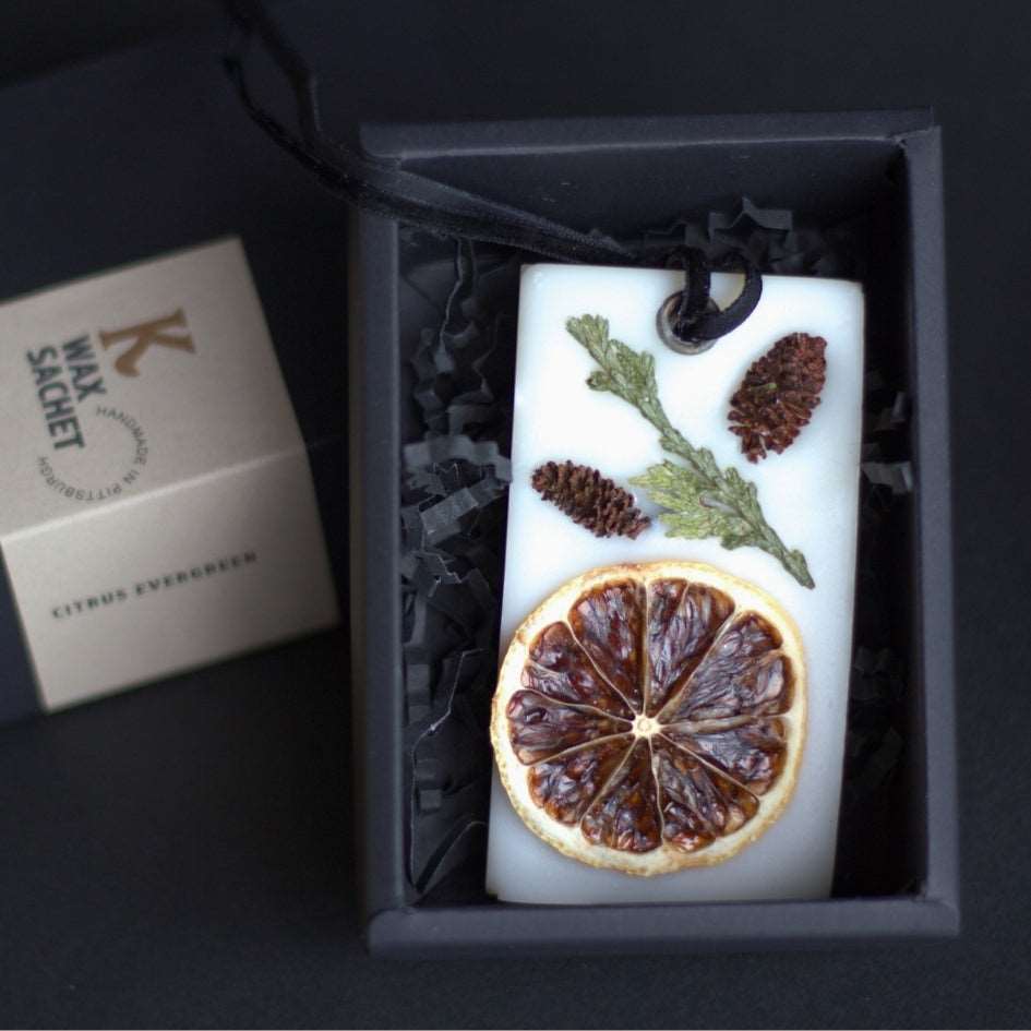 Scented Wax Sachet (Citrus Evergreen) - KINSHIP GIFT - Box Builder Item - KINSHIP GIFT - Bride, bridesmaid, housewarming, kinship gift, LDT:GW:RESTRICT, Men, Sympathy, wedding - Pittsburgh - gift - boxes - gift - baskets - corporate - gifts - holiday - gifts