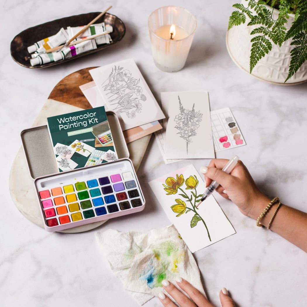 Wildflower Meadow Watercolor Painting Kit - KINSHIP GIFT