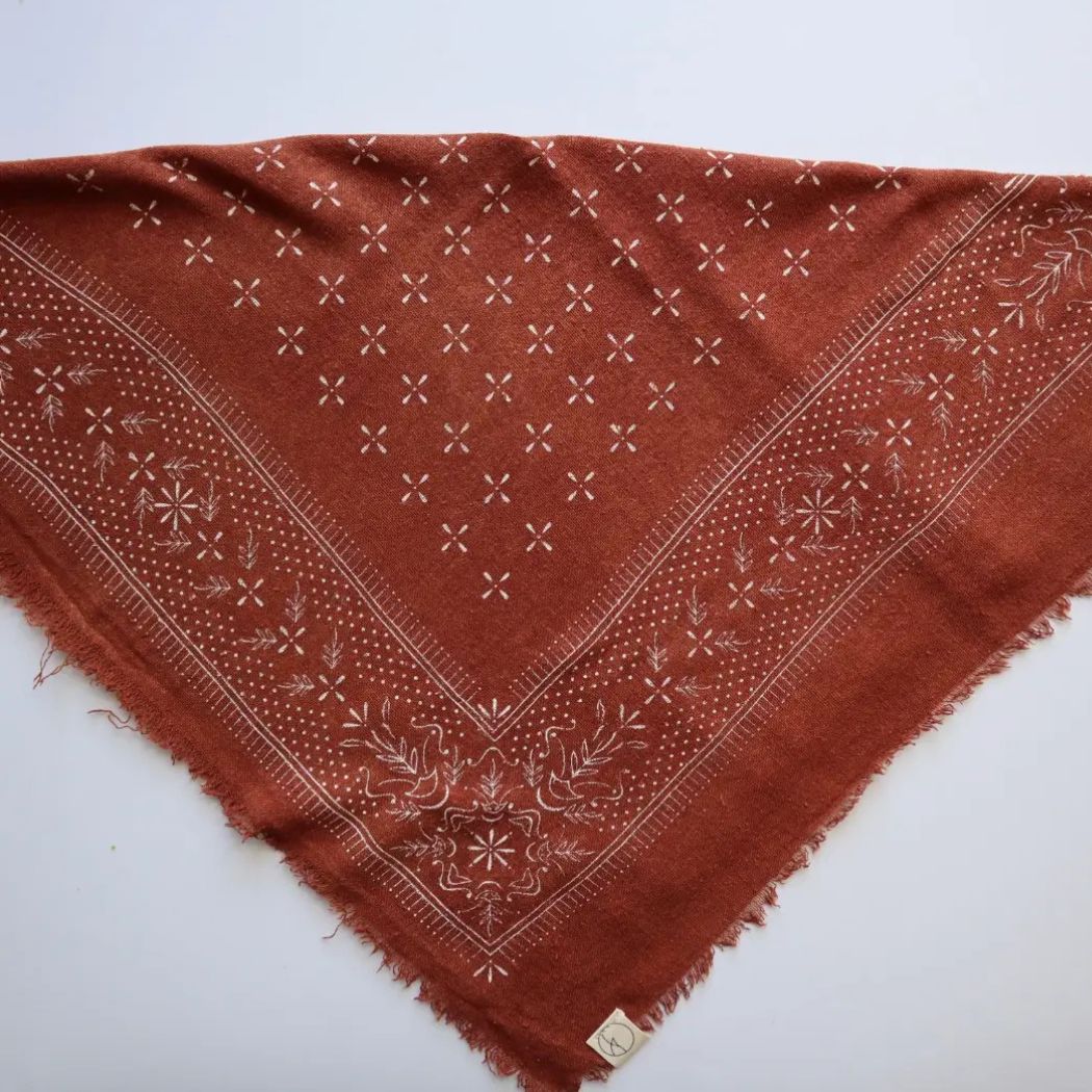 Eco Raw Naturally Dyed Bandanas (Raw Silk)