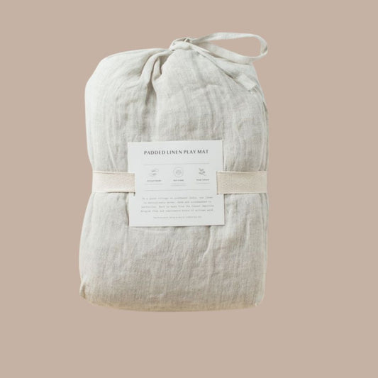 Stone Washed Linen Quilted Play Mat