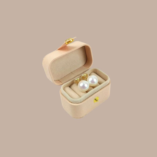 Portable Mini Ring Storage Box (Light Pink Vegan Leather)