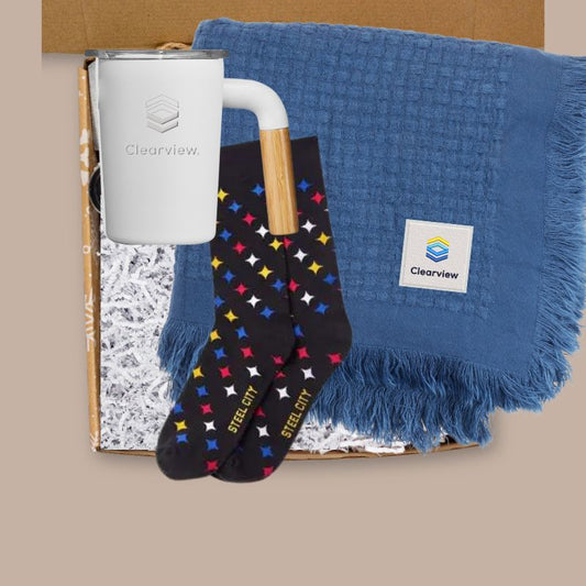 Clearview Blanket, Welly, and Socks Gift Box