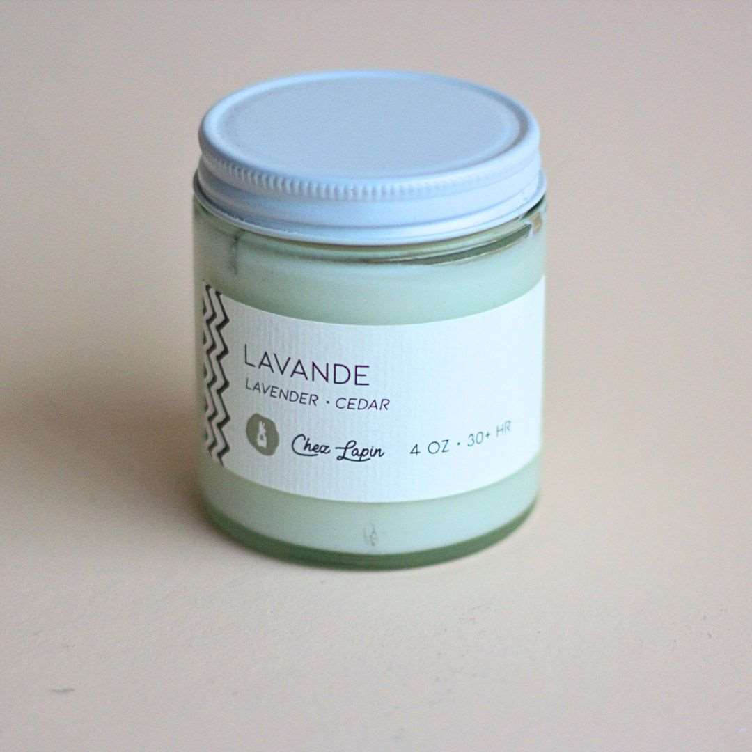 LAVANDE 4oz Mini Soy Candle - Chez Lapin - Box Builder Item - KINSHIP GIFT - Chez Lapin, housewarming, LDT:GW:RESTRICT, Wellness - Pittsburgh - gift - boxes - gift - baskets - corporate - gifts - holiday - gifts
