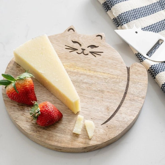 Mango Wood Charkitterie Board (Cat-shaped Cutting Board)