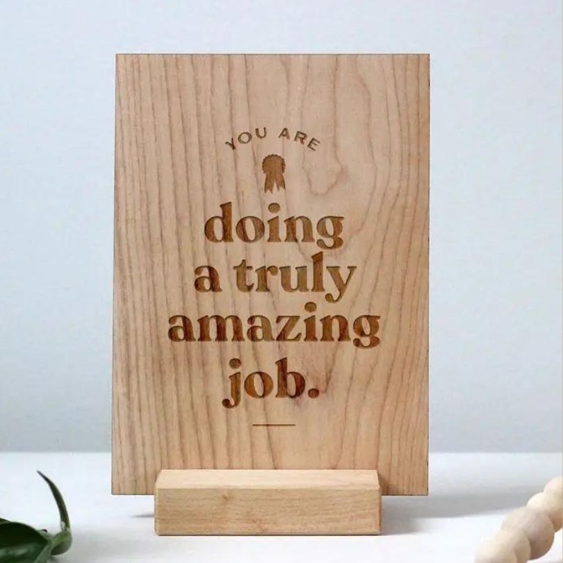 Wooden Card • You Are Doing A Truly Amazing Job With Wooden Display Stand - Gladfolk - Box Builder Item - KINSHIP GIFT - Desk Essentials, Gladfolk, housewarming, LDT:GW:RESTRICT, Mother's Day, office, Sympathy, sympathy gift - Pittsburgh - gift - boxes - gift - baskets - corporate - gifts - holiday - gifts