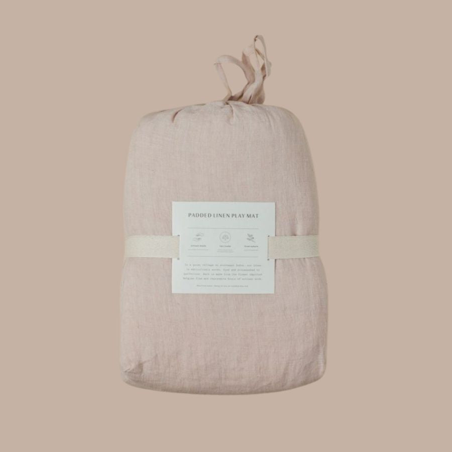 Stone Washed Linen Quilted Play Mat