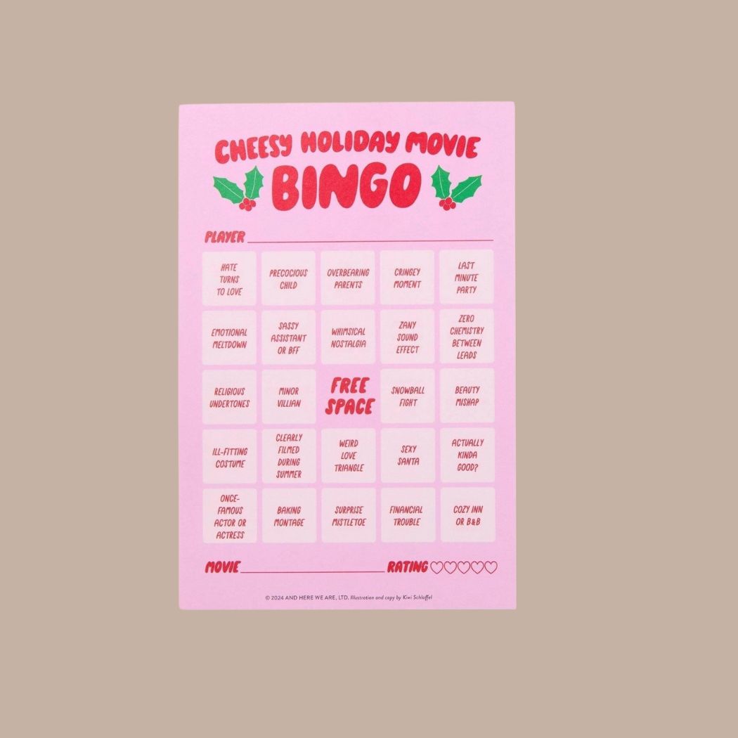 Cheesy Holiday Movie Bingo