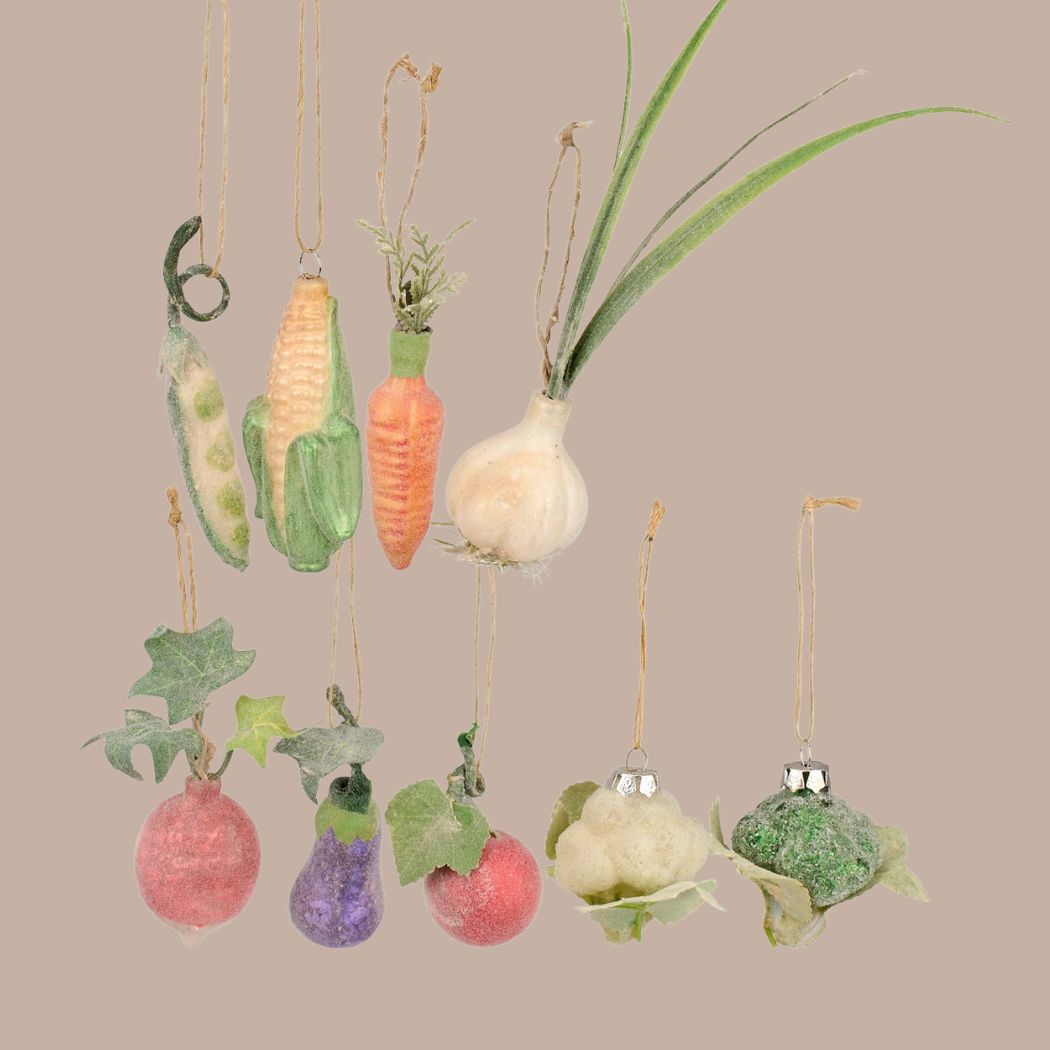 Glass Veggie Ornaments