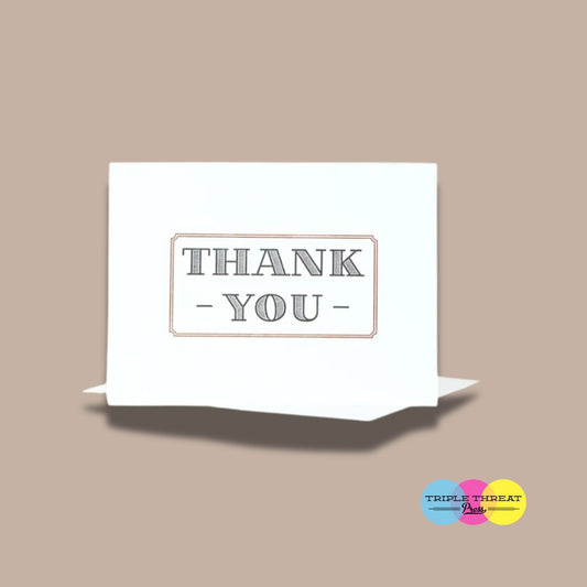 Local Greeting Card Options (Included with curated gift boxes)-Local Greeting Cards-Meshwork Press/Sapling Press/Hazelmade/Triple Threat Press/CommonWealth Press-Commonwealth Press, hazelmade, Kinship Corporate Gifting, LDT:GW:RESTRICT, local greeting cards, locally made, Meshwork Press, Pittsburgh greeting cards, Sapling Press, small business, Triple Threat Press-"Thank You" (Triple Threat Press)-KINSHIP GIFT