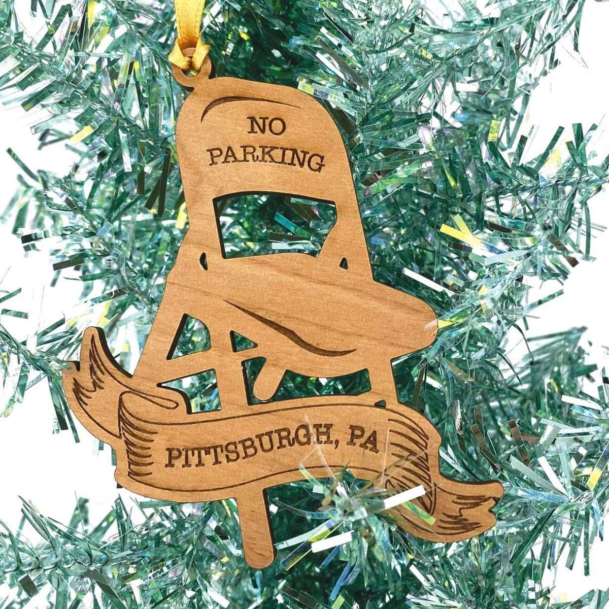 Pittsburgh Parking Chair Wood Ornament