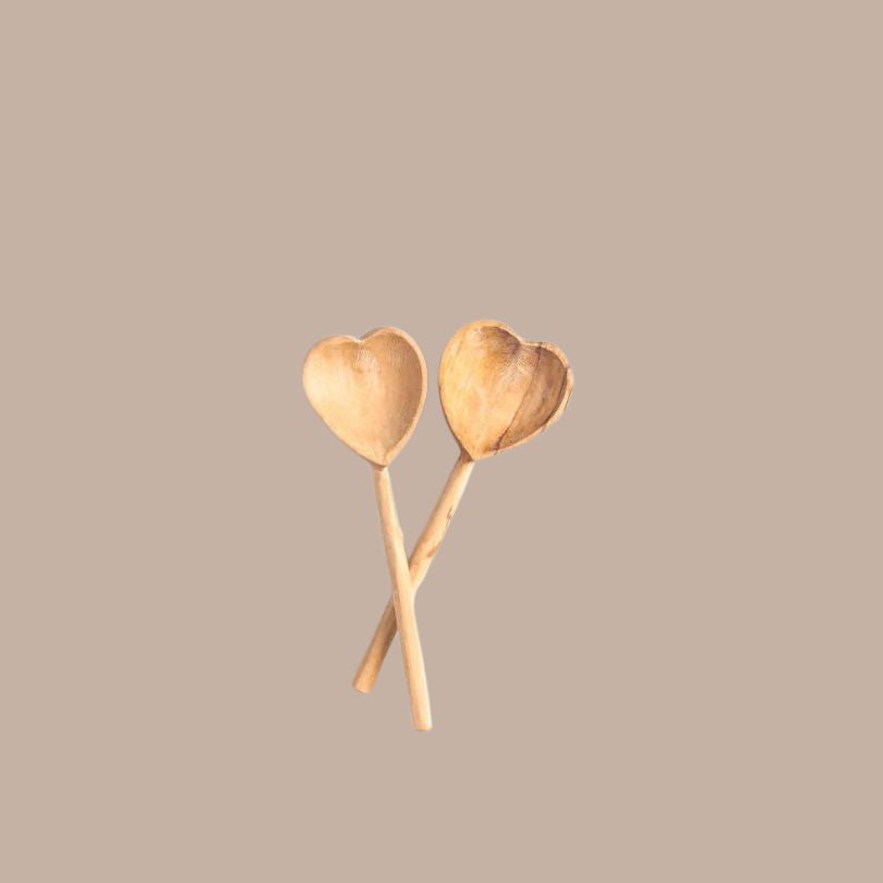 Olivewood Heart Spoons (Set of 2) - Creative Women - Box Builder Item - KINSHIP GIFT - bride, bridesmaid, Creative Women, housewarming, housewarming gift, LDT:GW:RESTRICT, love, Sympathy, wedding, wedding gift - Pittsburgh - gift - boxes - gift - baskets - corporate - gifts - holiday - gifts