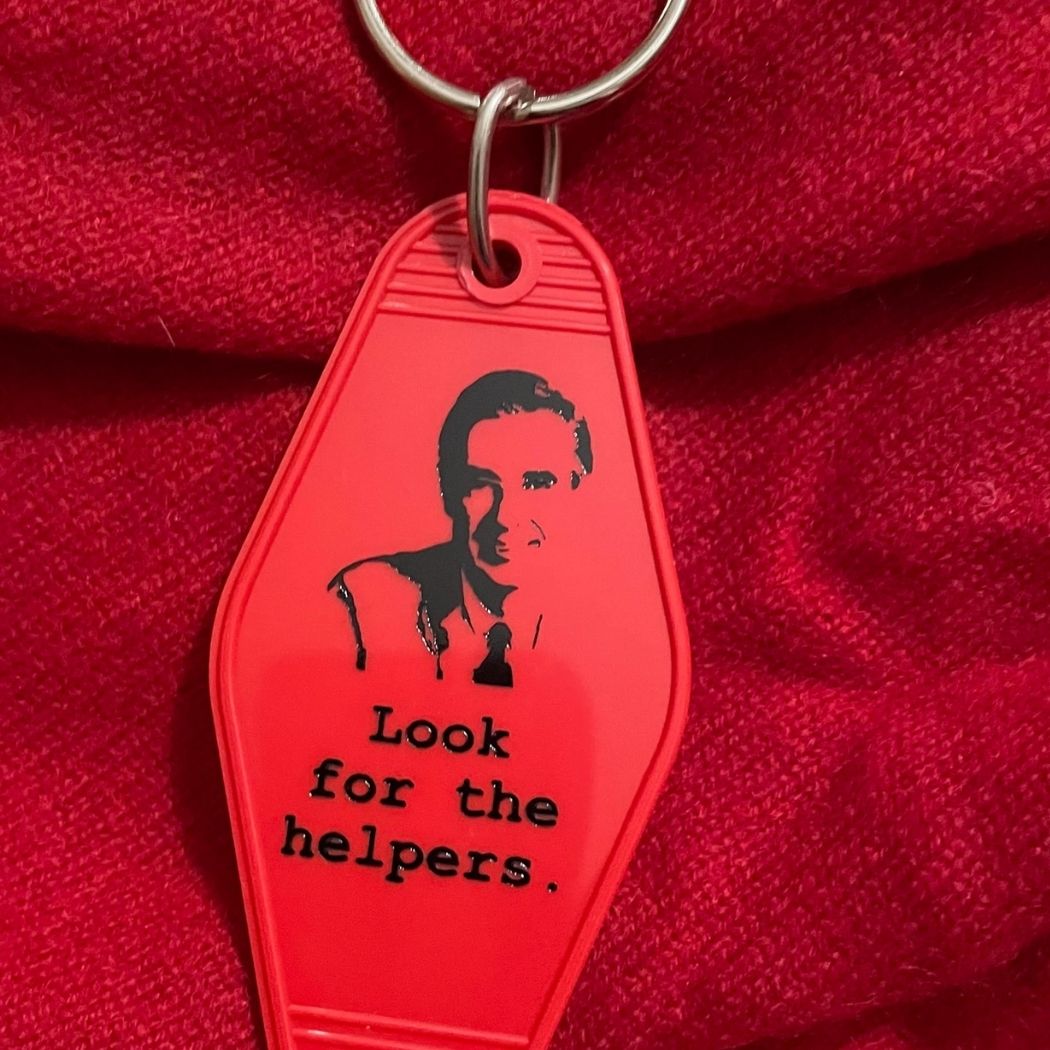Mr. Rogers Look for the Helpers Motel Keychain