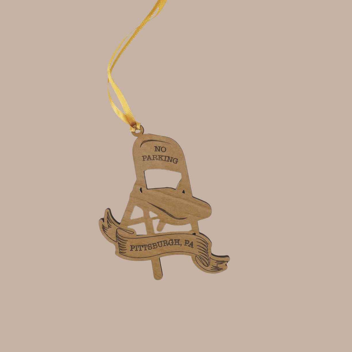 Pittsburgh Parking Chair Wood Ornament