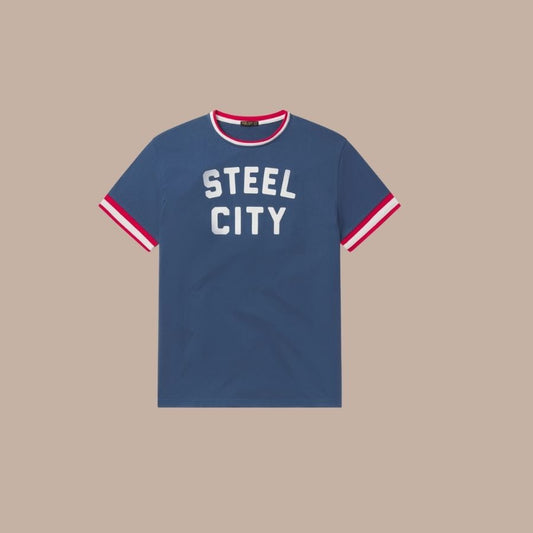 Steel City Logo Parker Tee (Red White and Blue)