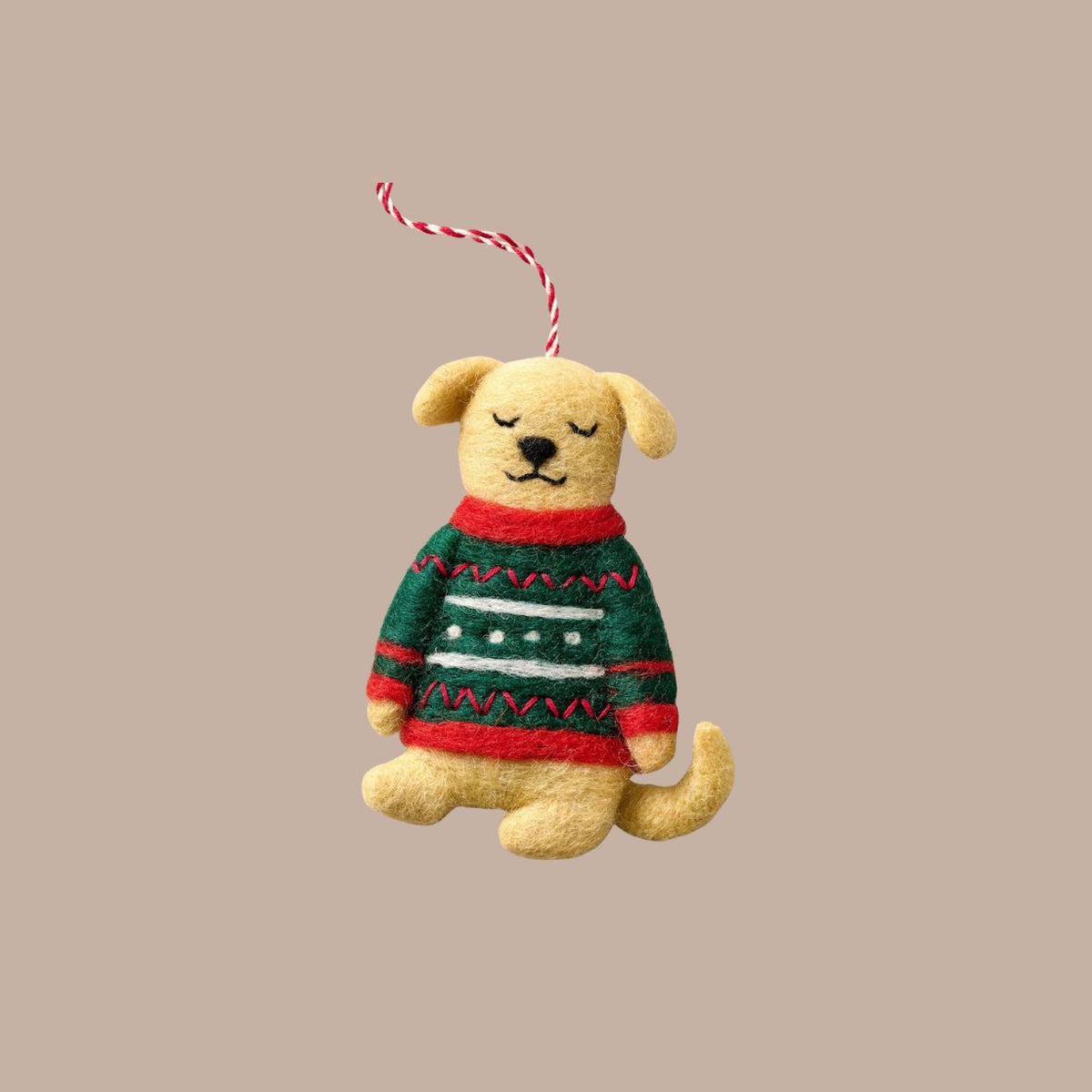 Dog in Ugly Sweater Ornament