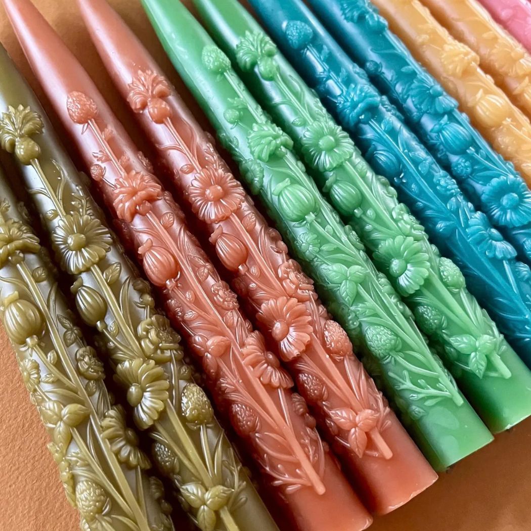 Wildflower Taper Candles (Set of 2)