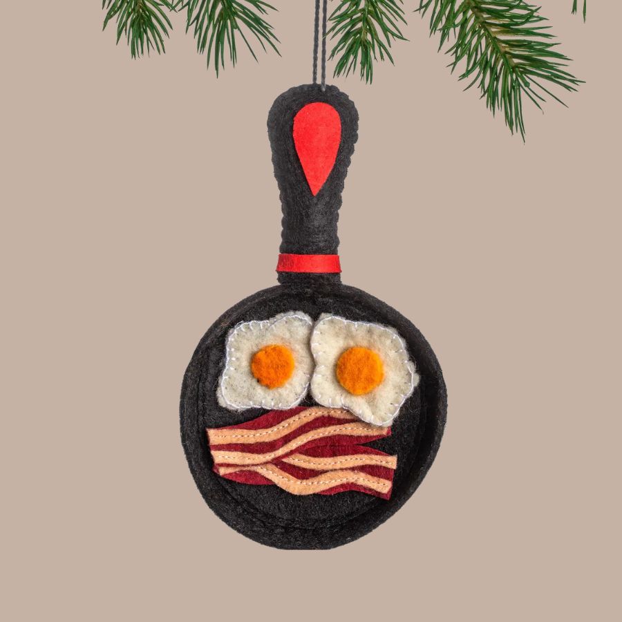 Bacon and Eggs Felt Ornament