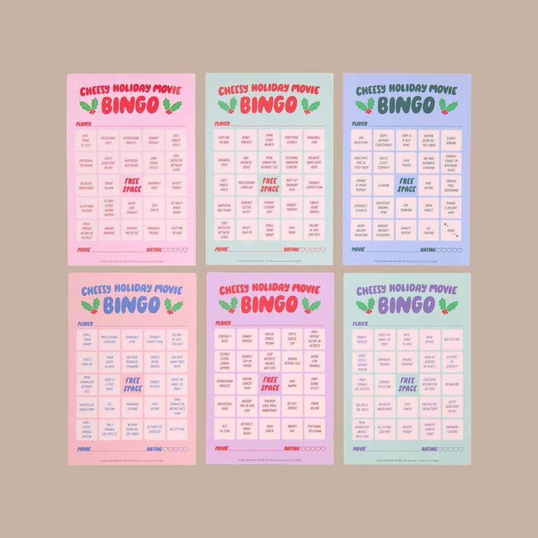 Cheesy Holiday Movie Bingo