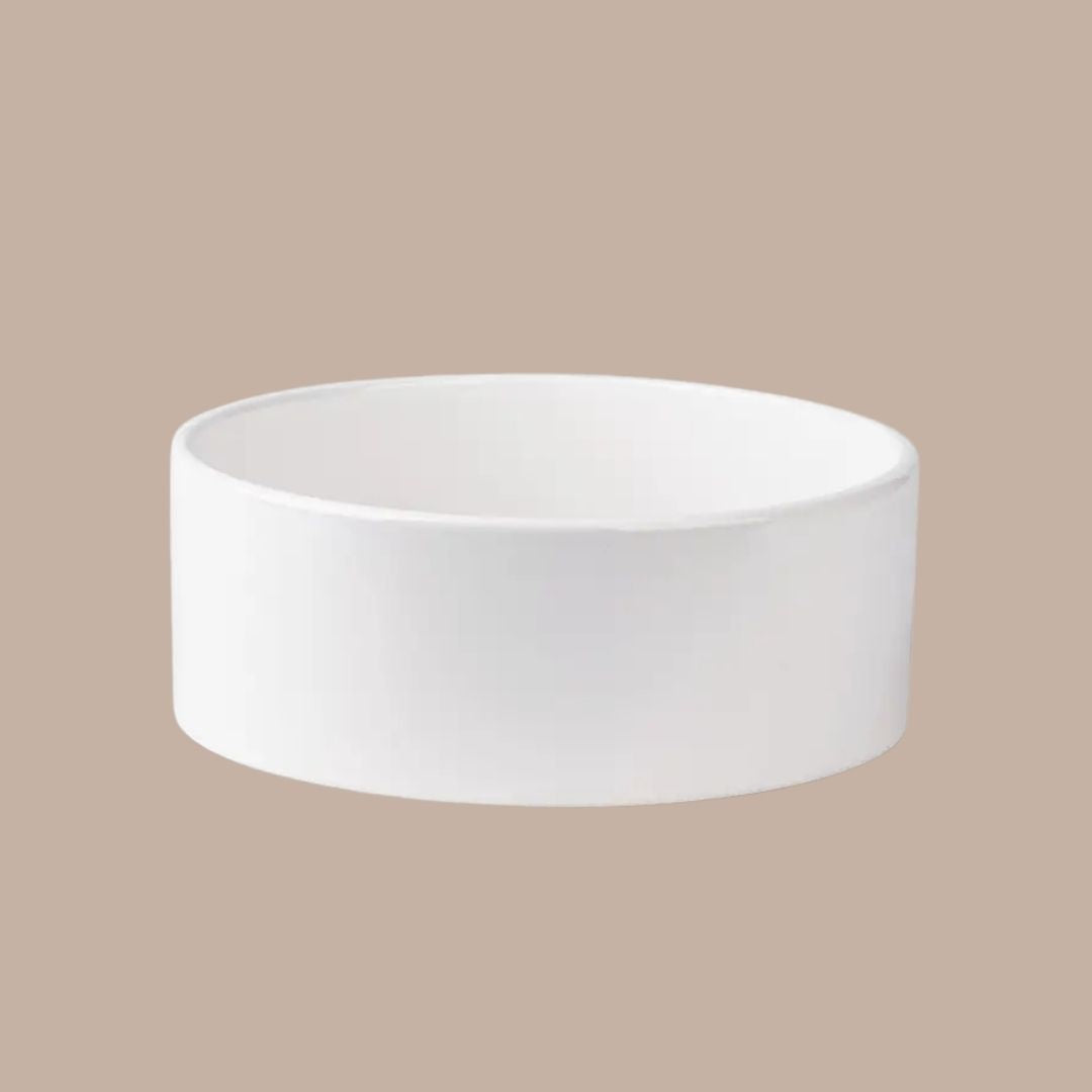 Large White Dog Bowl (Customizable)