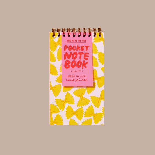 Farfalle Bowtie Pasta Letterpress Pocket-size Spiral Notebook
