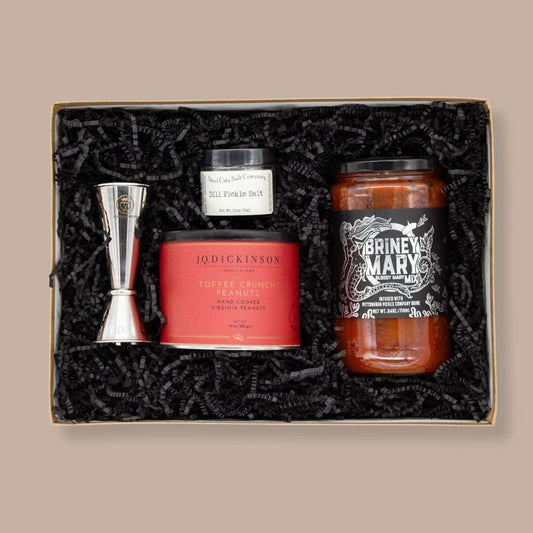 Pittsburgh Bloody Mary and Peanuts Gift Box - KINSHIP GIFT - Housewarming Gift - KINSHIP GIFT - bloody mary, briney mary, cocktail gift, cocktail gift box, Dill pickle salt, Drinks/Cocktails, entertainment, housewarming, Men, Pittsburgh Pickle Co., Steel City Salt, steel city salt co - Pittsburgh - gift - boxes - gift - baskets - corporate - gifts - holiday - gifts