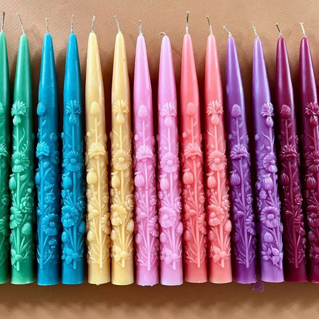 Wildflower Taper Candles (Set of 2)