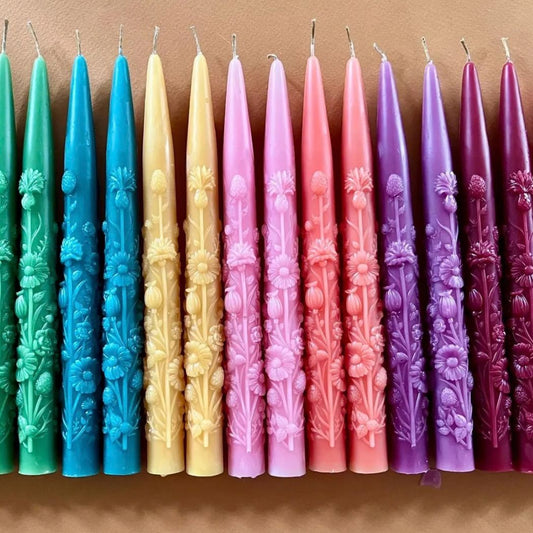 Wildflower Taper Candles (Set of 2)