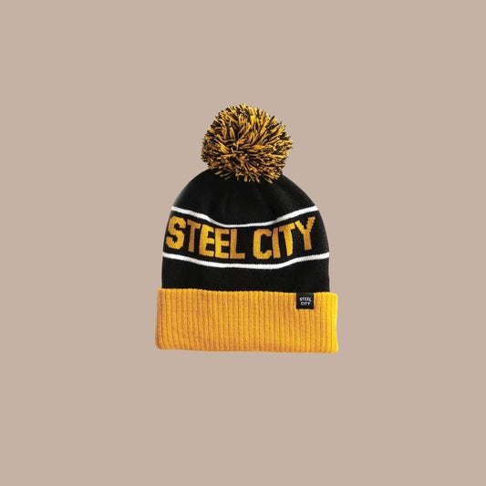 Steel City Brookline Pom Beanie-Box Builder Item-Steel City-Black-KINSHIP GIFT