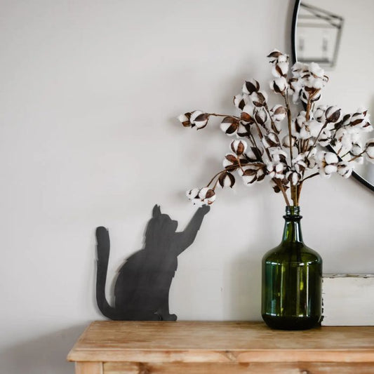 Reaching Cat Steel Wall Sign