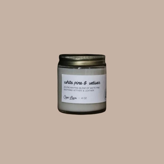 White Pine and Vetiver 4oz Mini Soy Candle