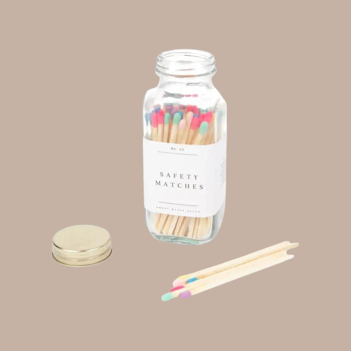 Clear Jar of Colorful Matches - Sweet Water Decor - Box Builder Item - KINSHIP GIFT - birthday, birthday gift, housewarming, housewarming gift, LDT:GW:RESTRICT, Sweet Water Decor - Pittsburgh - gift - boxes - gift - baskets - corporate - gifts - holiday - gifts