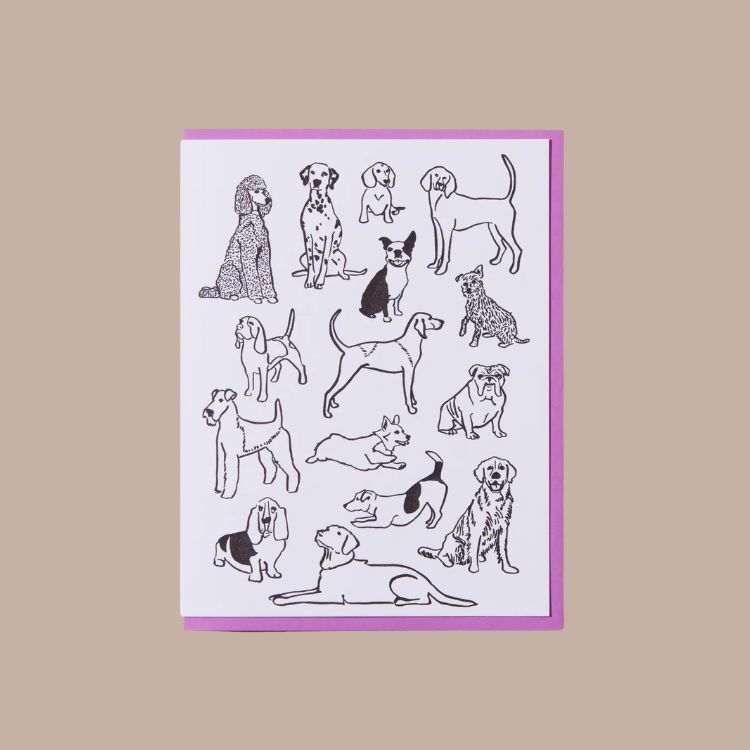 Dog Pile Letterpress Greeting Card