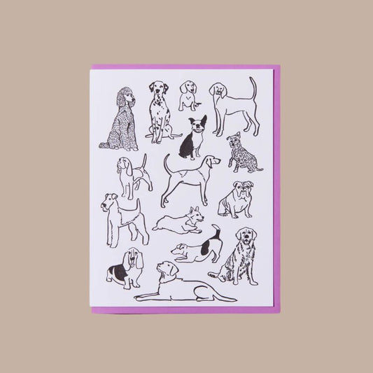 Dog Pile Letterpress Greeting Card