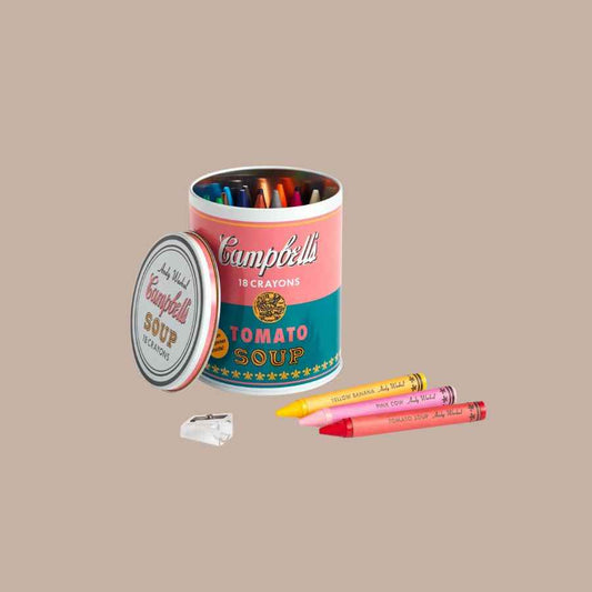 Andy Warhol Soup Can Crayons + Sharpener