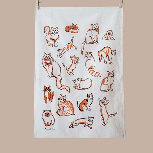 Cats Tea Towel - Created by a Pittsburgh-based artist-Tea Towel-Dani Locke-KINSHIP GIFT