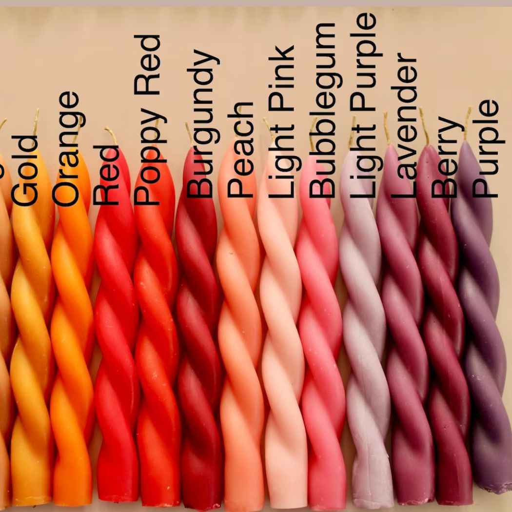 Colorful Twisted Taper Candles (Set of 2)