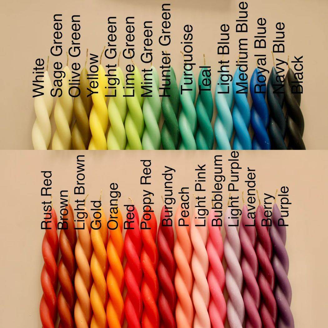 Colorful Twisted Taper Candles (Set of 2) - KINSHIP GIFT