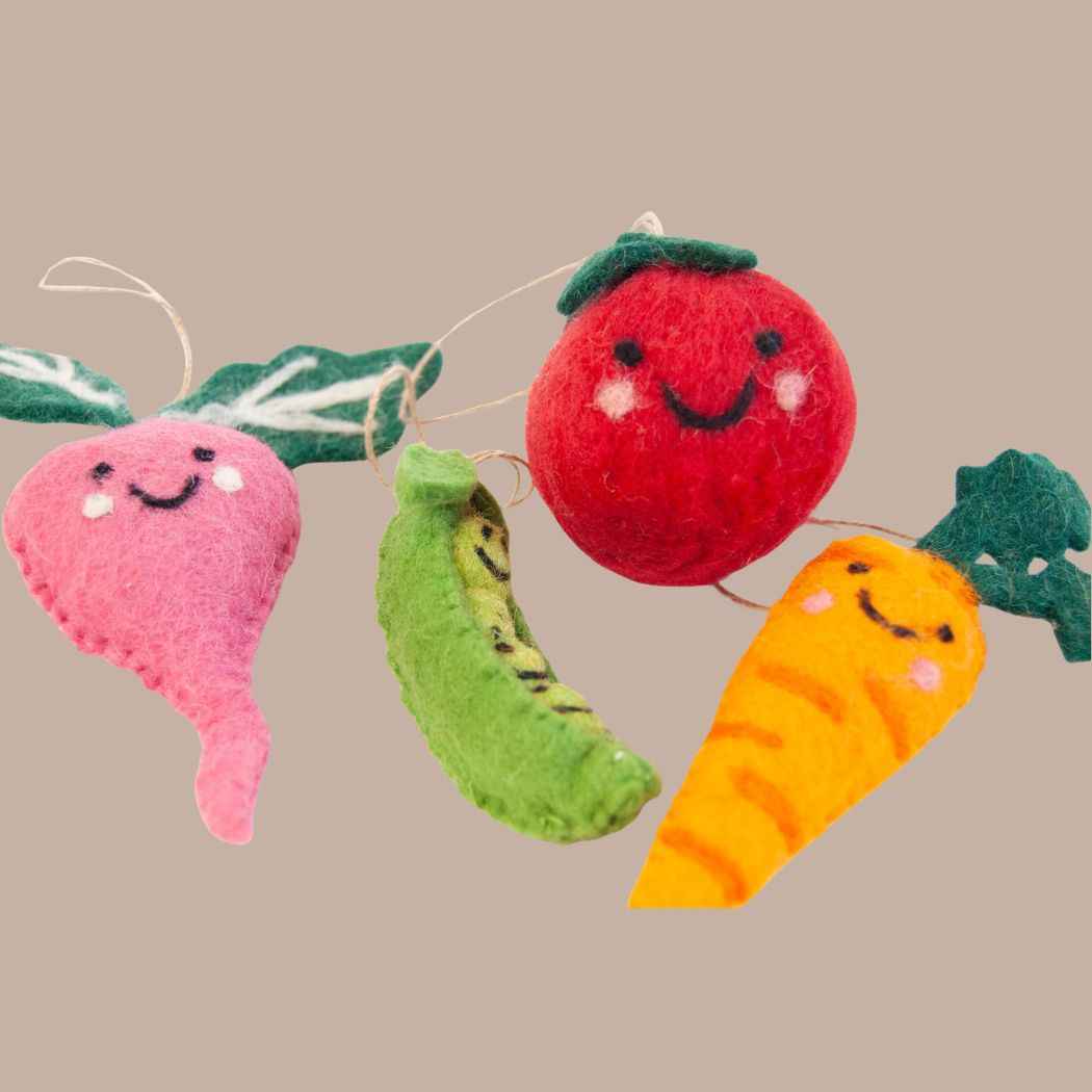 Felt Vegetable Ornaments