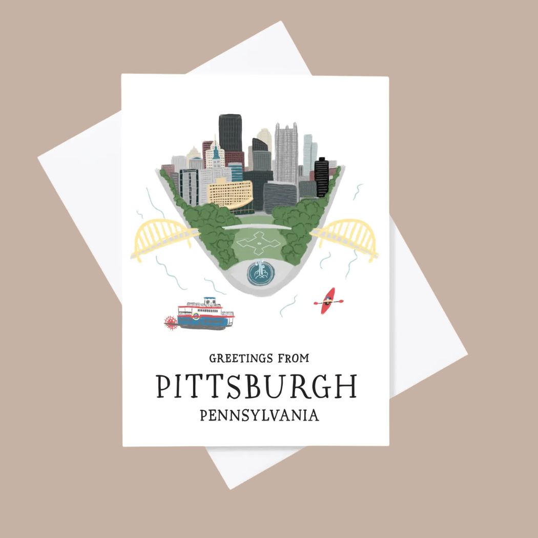 Fly Like Paper Design Greeting Cards-Greeting Card-Fly Like Paper Design-Pittsburgh Point Card-KINSHIP GIFT
