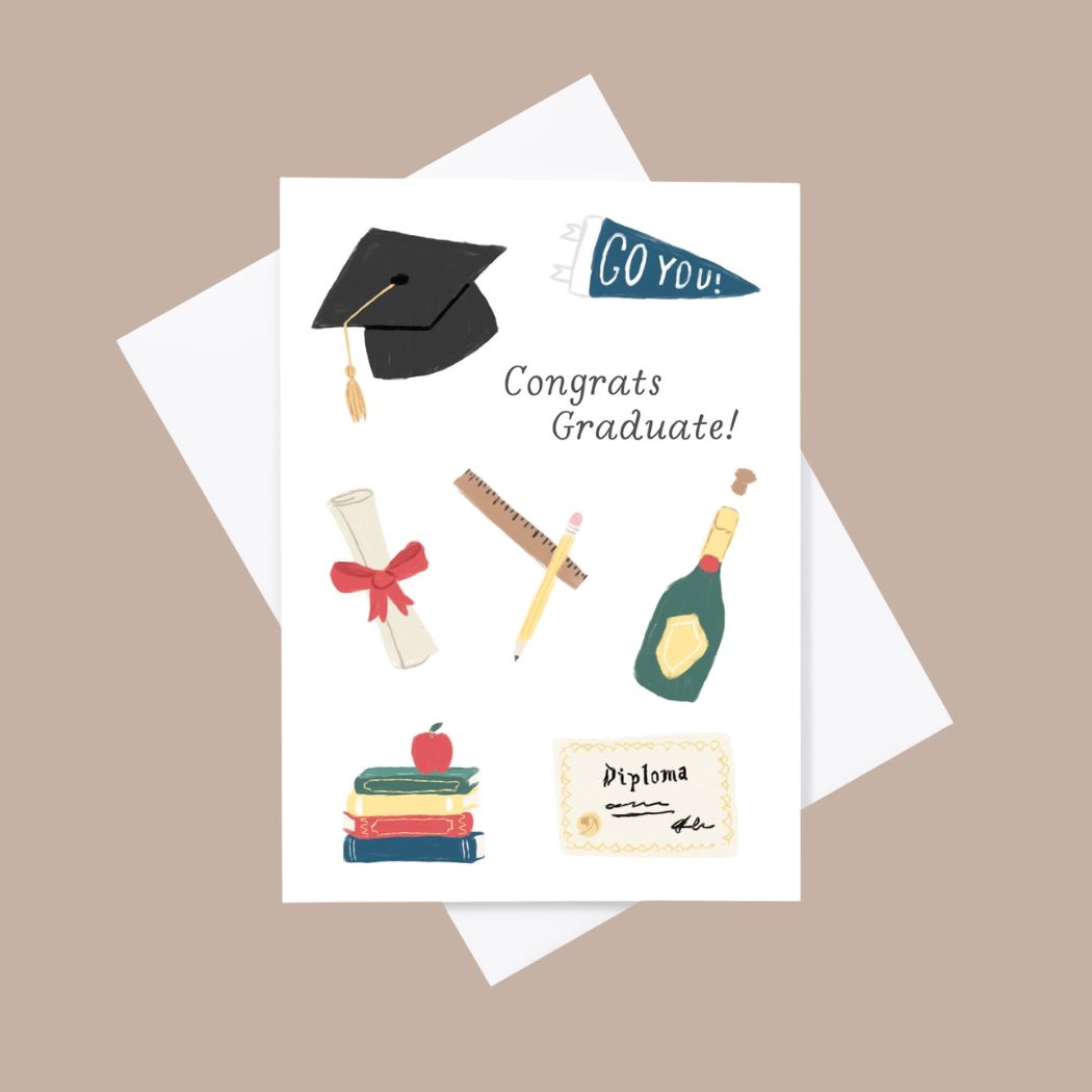 Fly Like Paper Design Greeting Cards-Greeting Card-Fly Like Paper Design-Congrats Graduate-KINSHIP GIFT