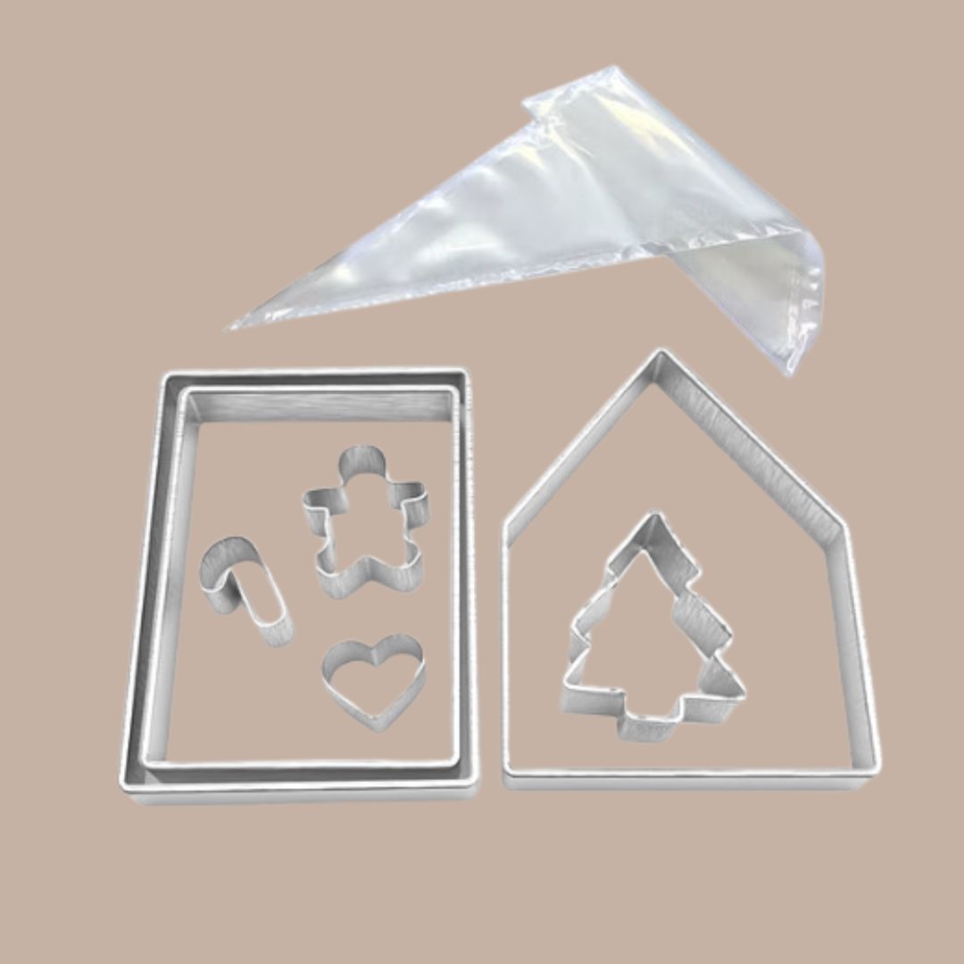 Gingerbread House 10-Piece Cookie Cutter and Baking Set